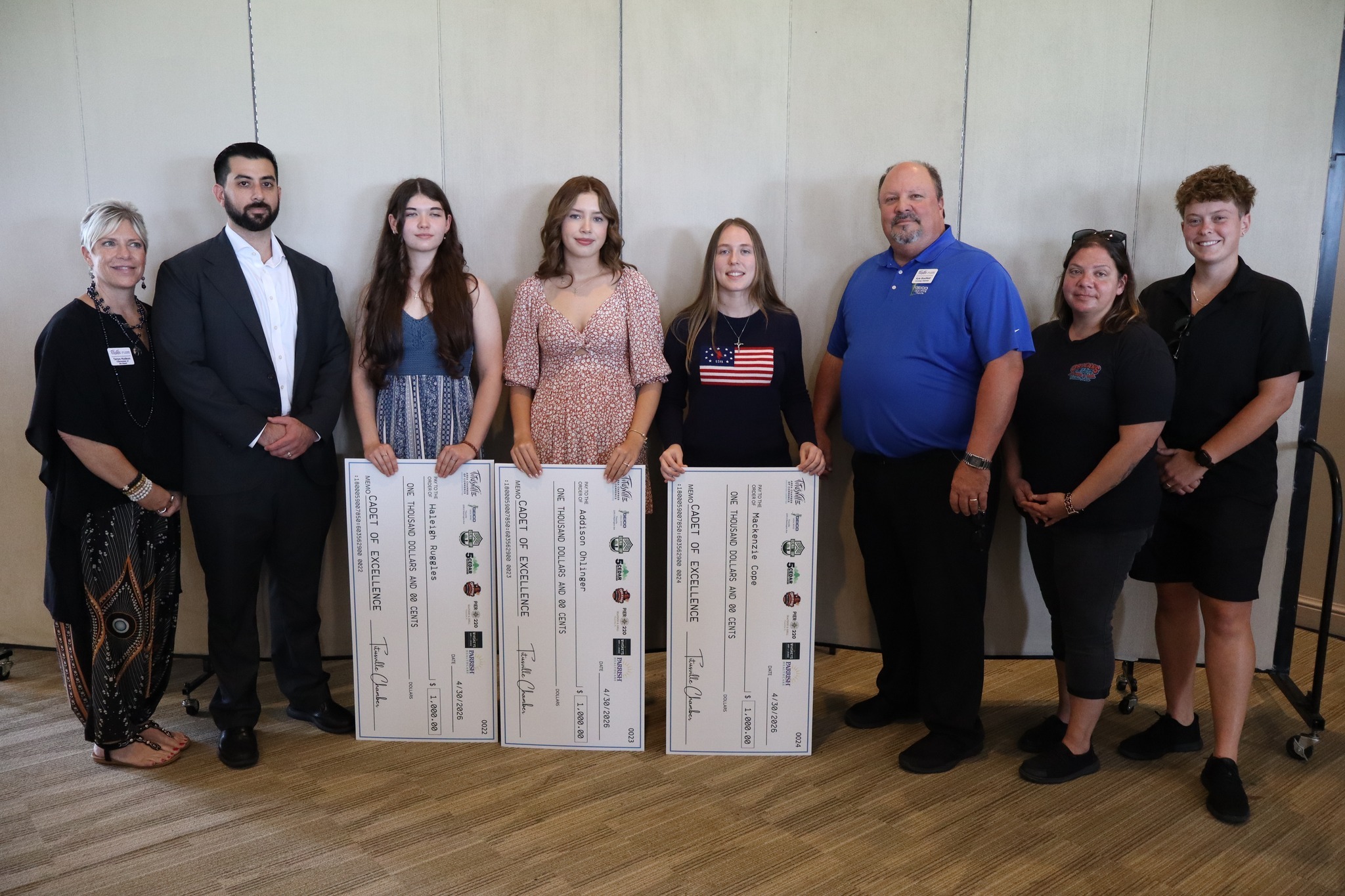 Community partners, Chamber representatives, and 2026 Cadet of Excellence Scholarship recipients gathered to recognize local JROTC students from North Brevard.